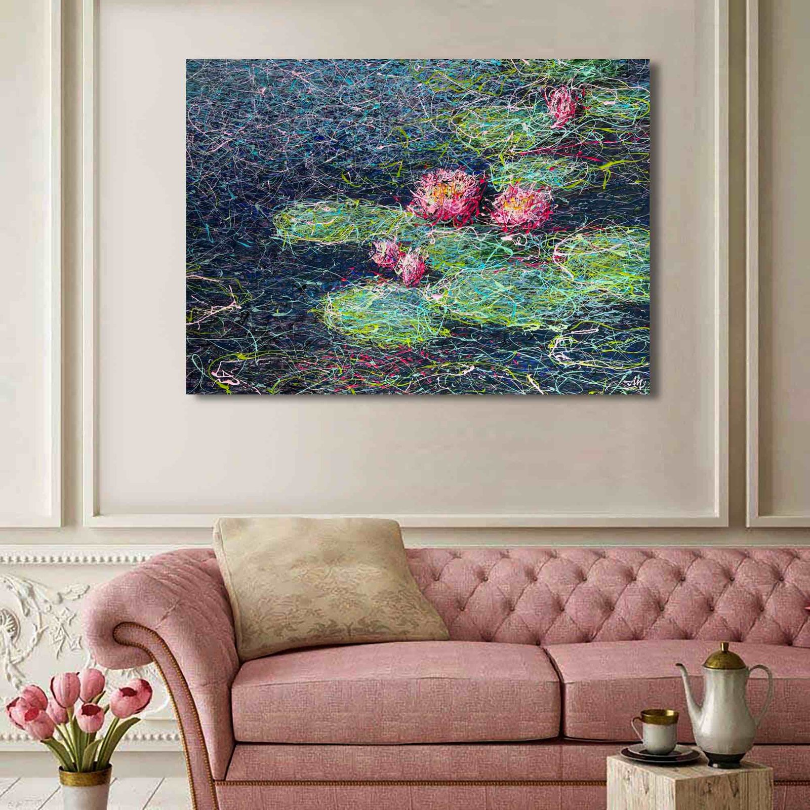 Pink Water lilies by Nadin Antoniuk | View 5 | Buy Original Artwork Online