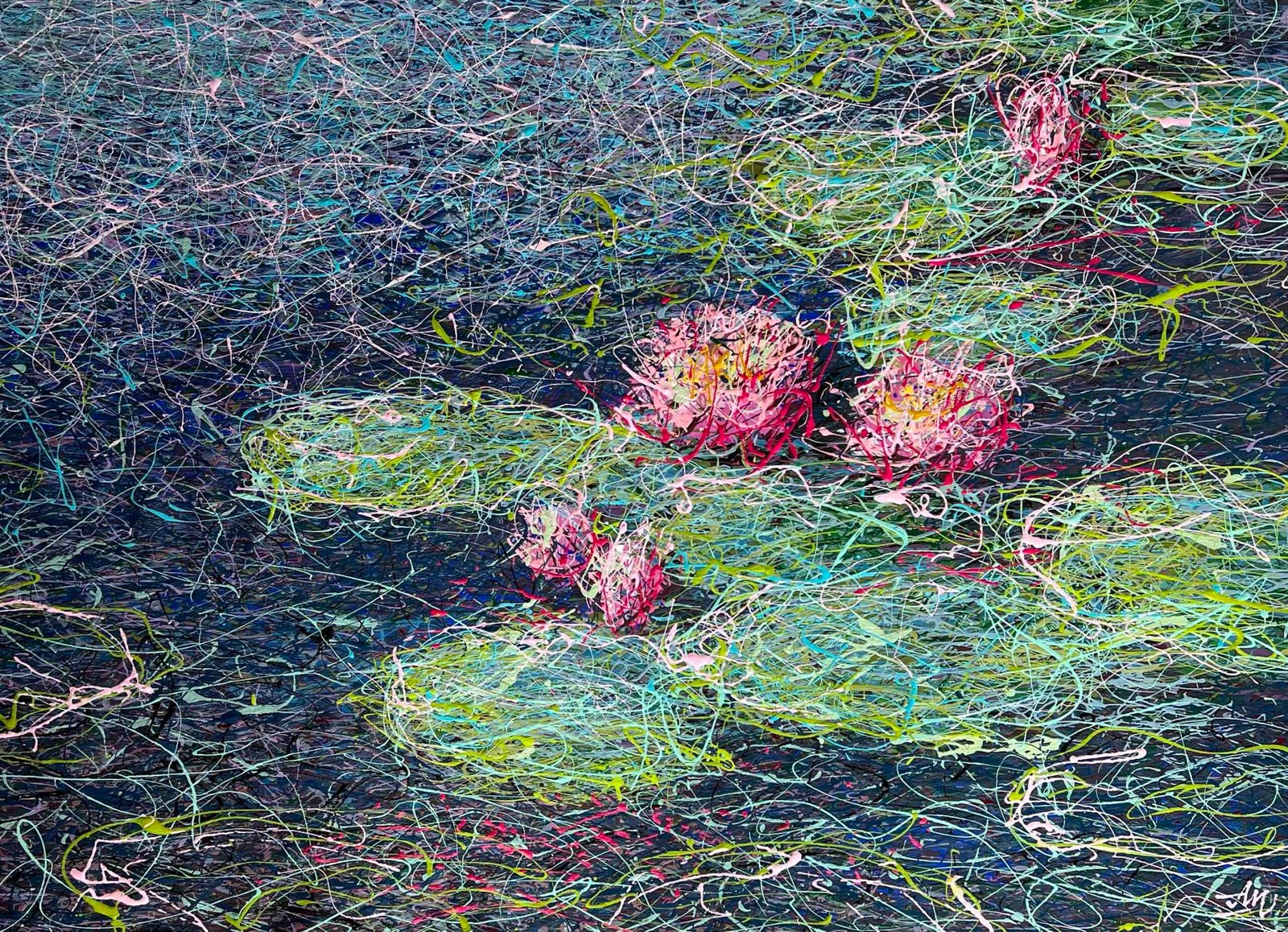 Pink Water lilies by Nadin Antoniuk | View 7 | Buy Original Artwork Online