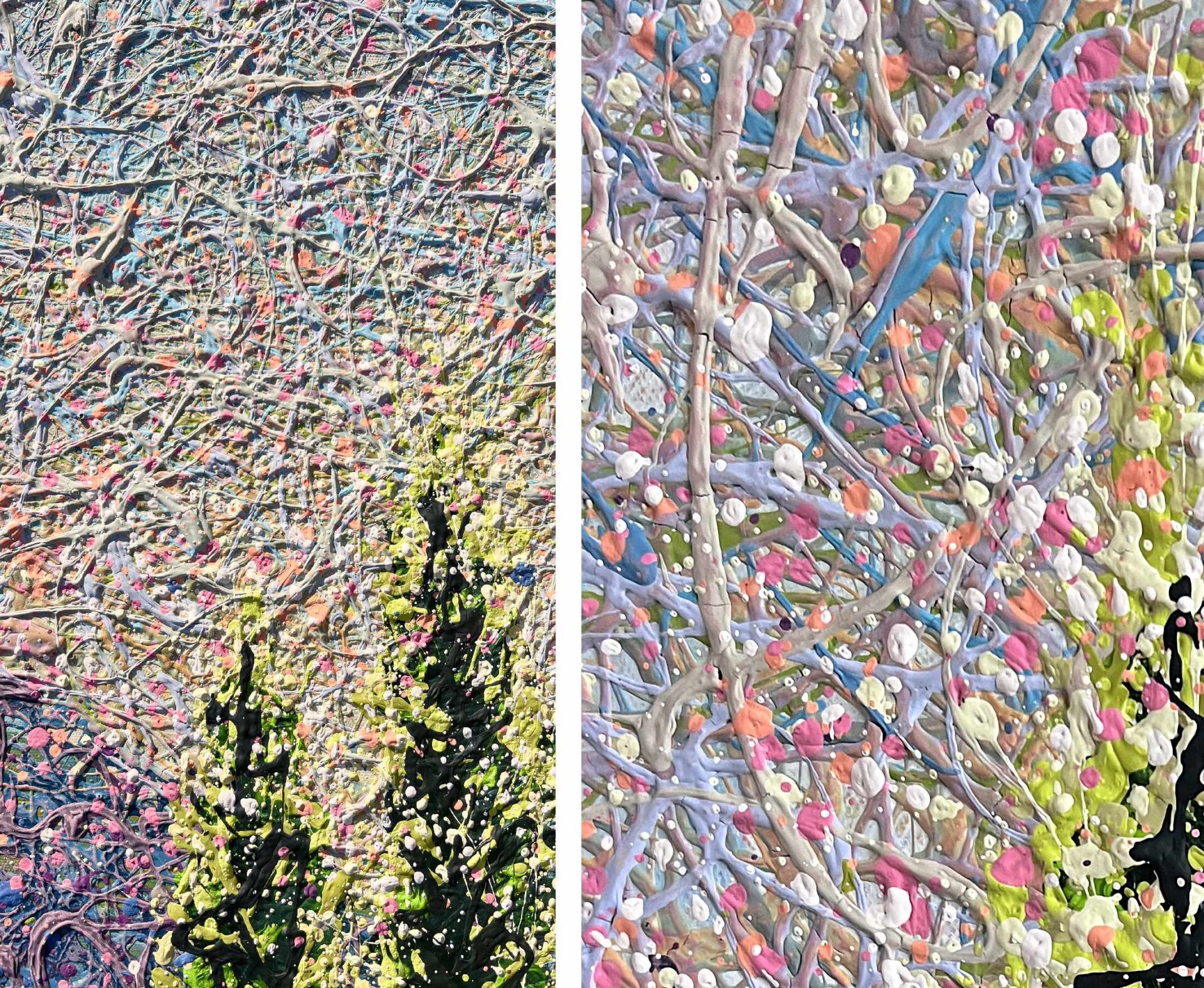 When Calm Becomes Alive – diptych, cappuccino frame by Nadin Antoniuk | View 7 | Buy Original Artwork Online