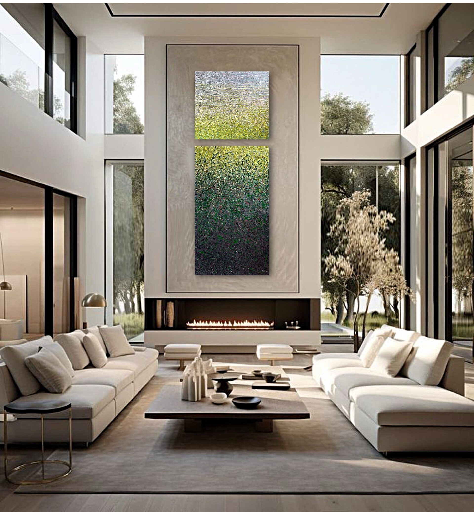 In search of silence- 2 (green) by Nadin Antoniuk | Buy Original Artwork Online