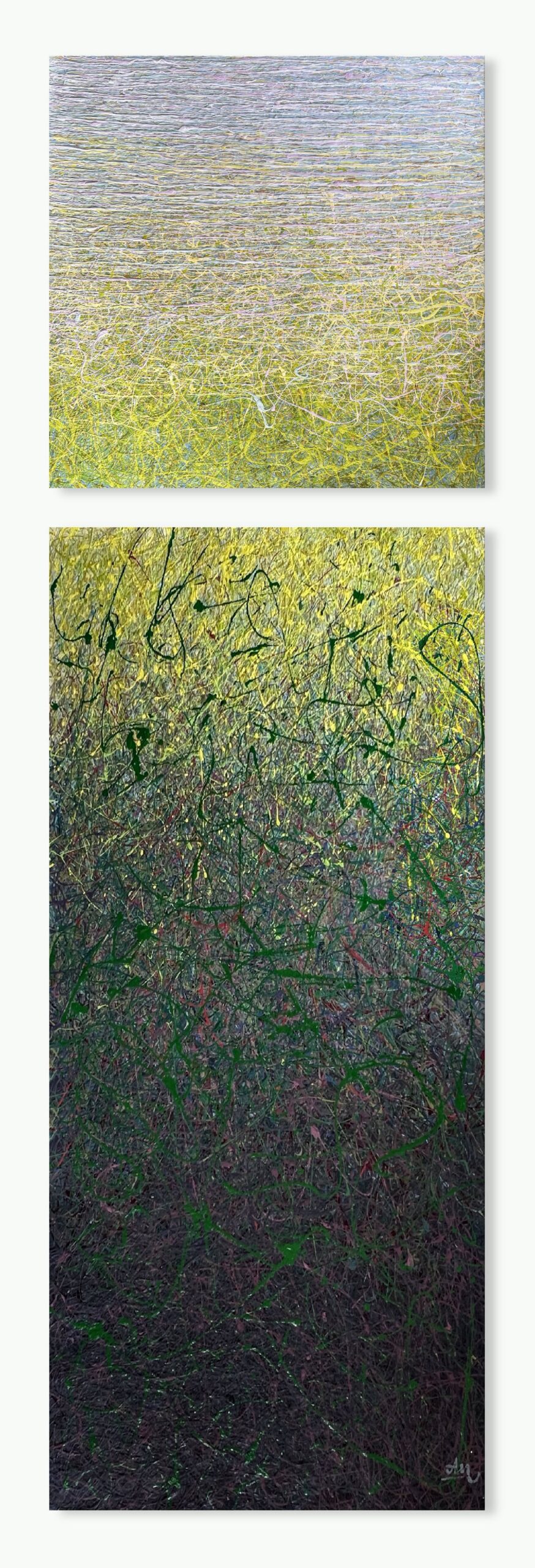 In search of silence- 2 (green) by Nadin Antoniuk | Buy Original Artwork Online