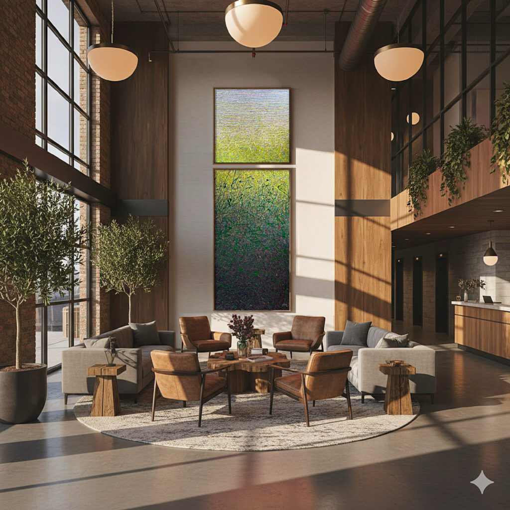 In search of silence- 2 (green) by Nadin Antoniuk | Buy Original Artwork Online