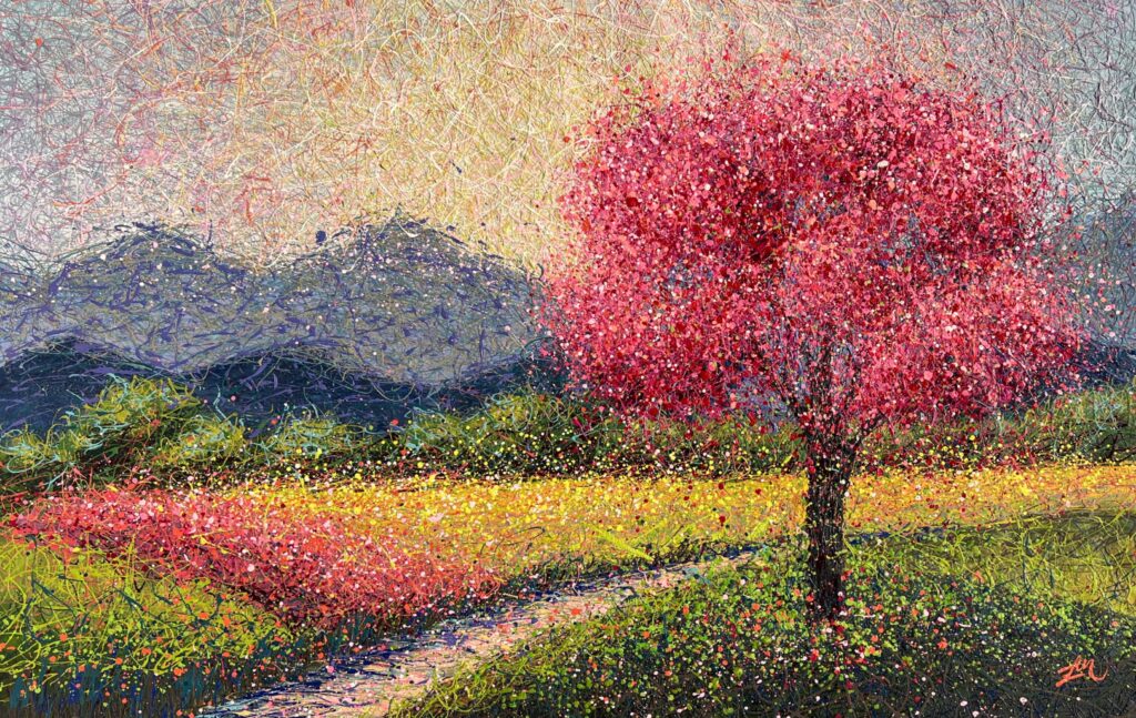 Crimson Heartbeat of the Valley by Nadin Antoniuk | Buy Original Artwork Online