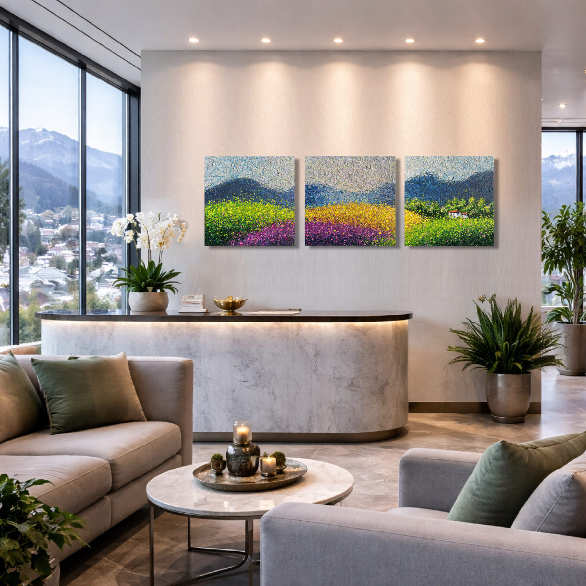 Lavender Dreams of Tuscany – triptych by Nadin Antoniuk | View 5 | Buy Original Artwork Online