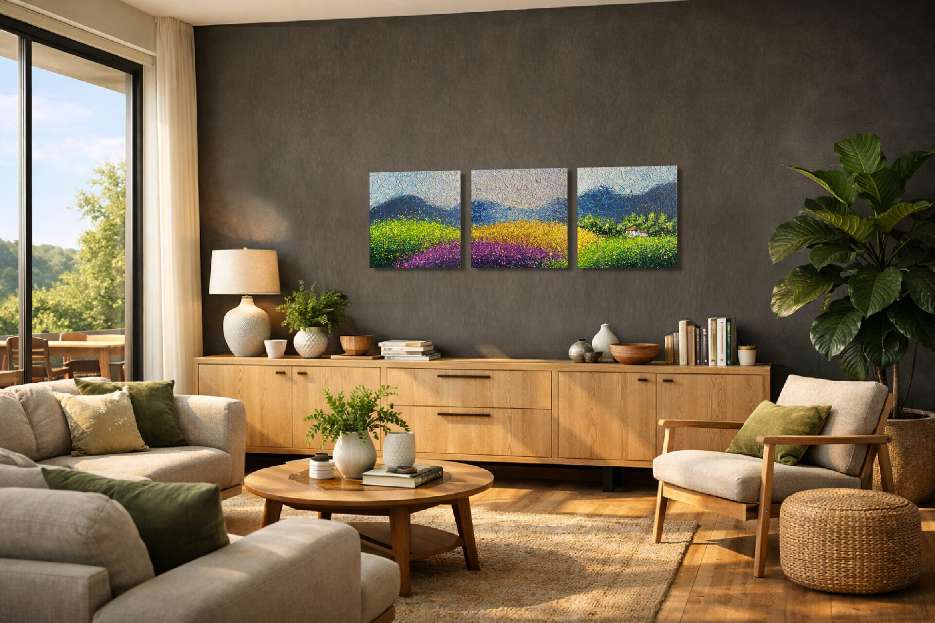 Lavender Dreams of Tuscany – triptych by Nadin Antoniuk | View 19 | Buy Original Artwork Online