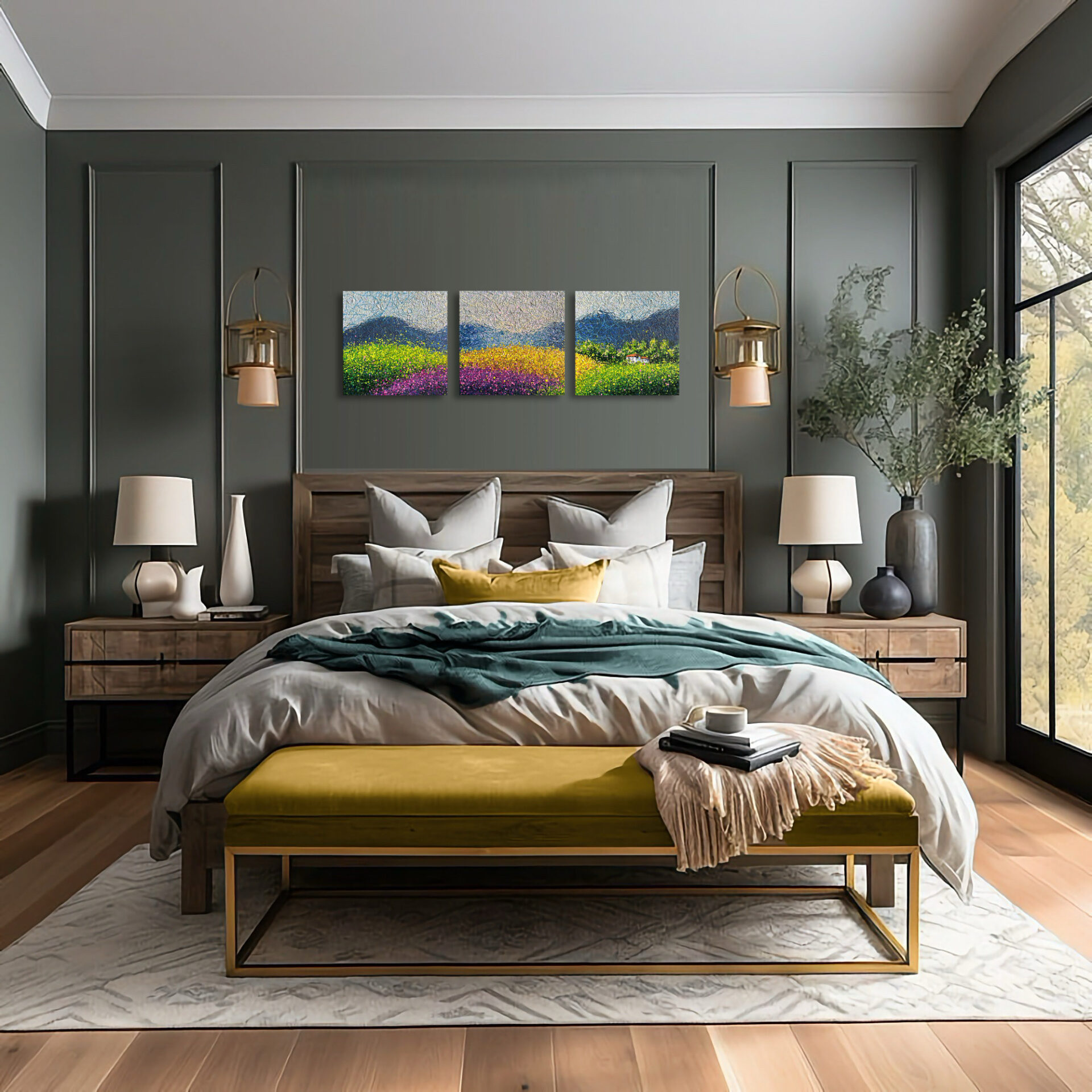 Lavender Dreams of Tuscany – triptych by Nadin Antoniuk | View 17 | Buy Original Artwork Online